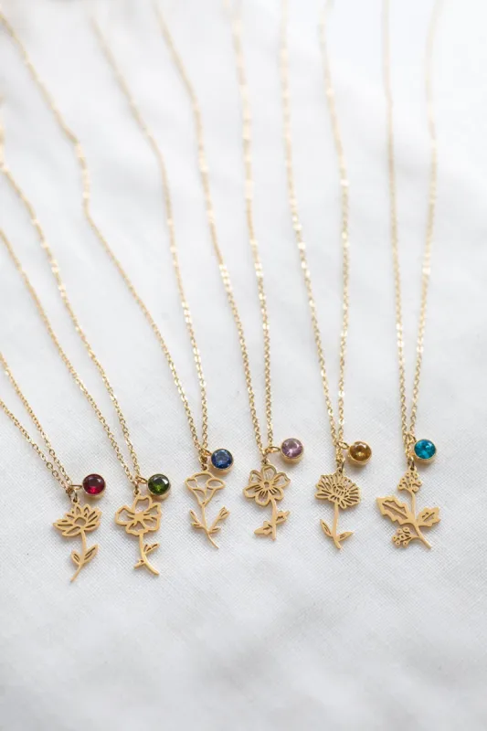 Delicate Birth Flower Necklace sold by Roxie’s Picks