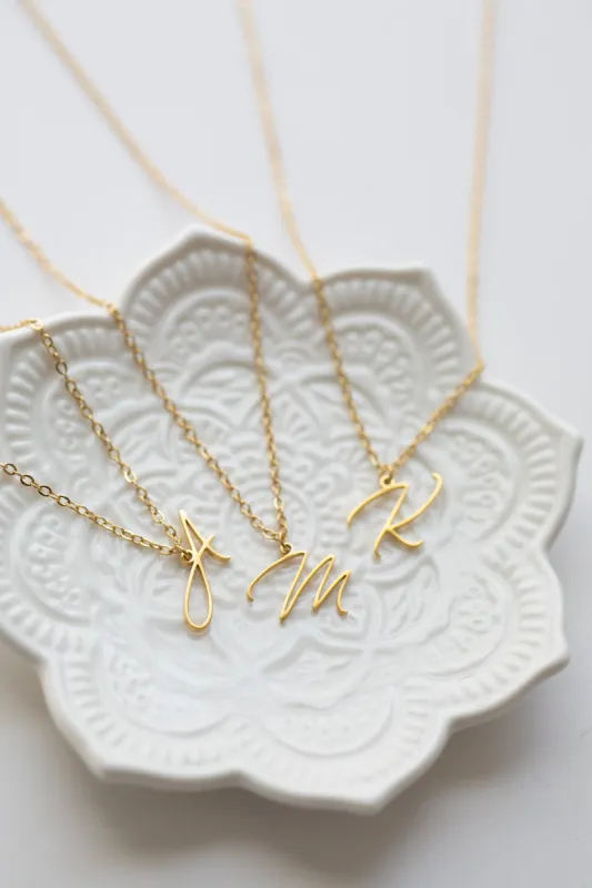 Cursive Initial Necklace sold by Roxie’s Picks