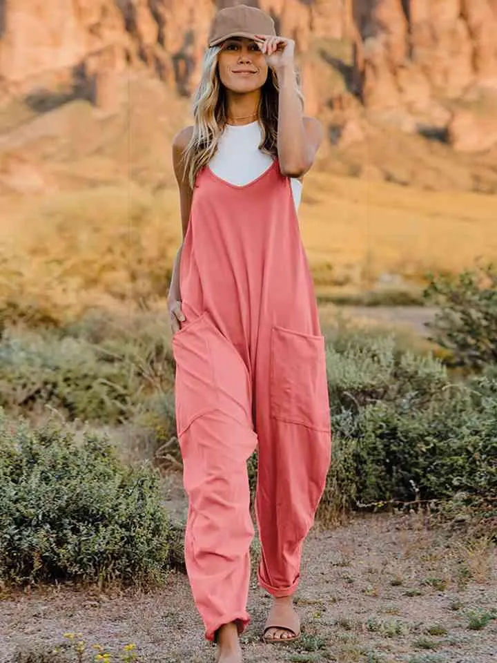 Full Size Sleeveless Pocketed Jumpsuit in 2 Colors - Final Sale! sold by Roxie’s Picks