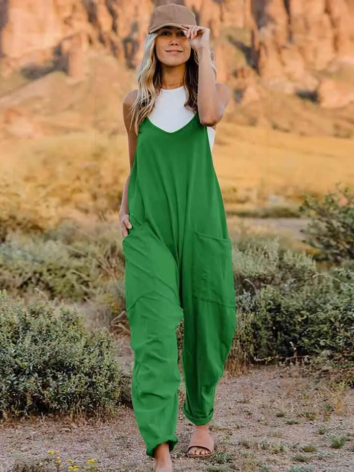 Full Size Sleeveless Pocketed Jumpsuit in 4 Colors - FINAL SALE sold by Roxie’s Picks