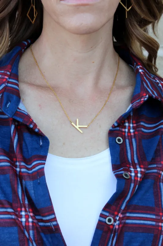 Mini Initial Letter Necklace sold by Roxie’s Picks