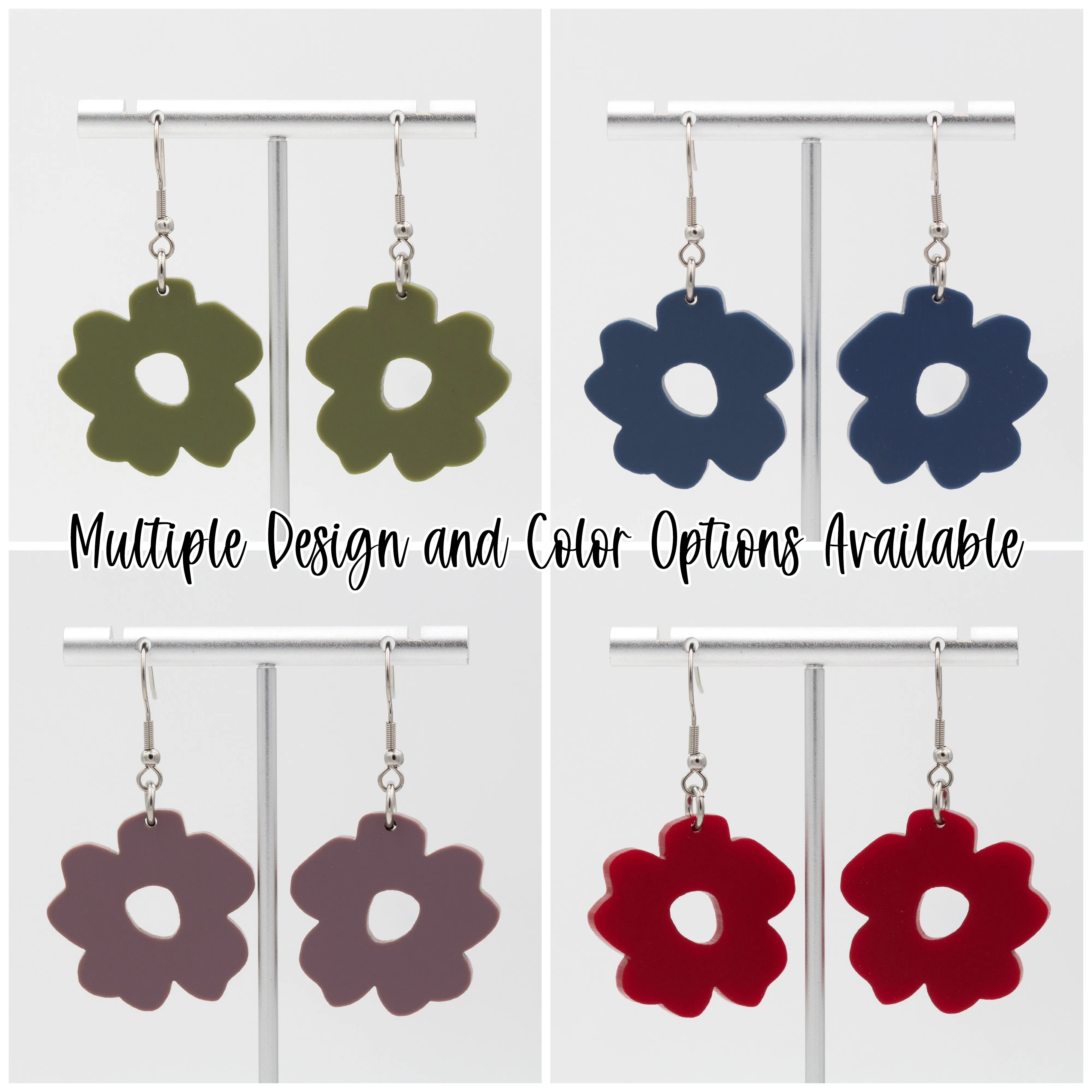 Boho Flower Acrylic Dangle Earrings | 13 Styles sold by Roxie’s Picks