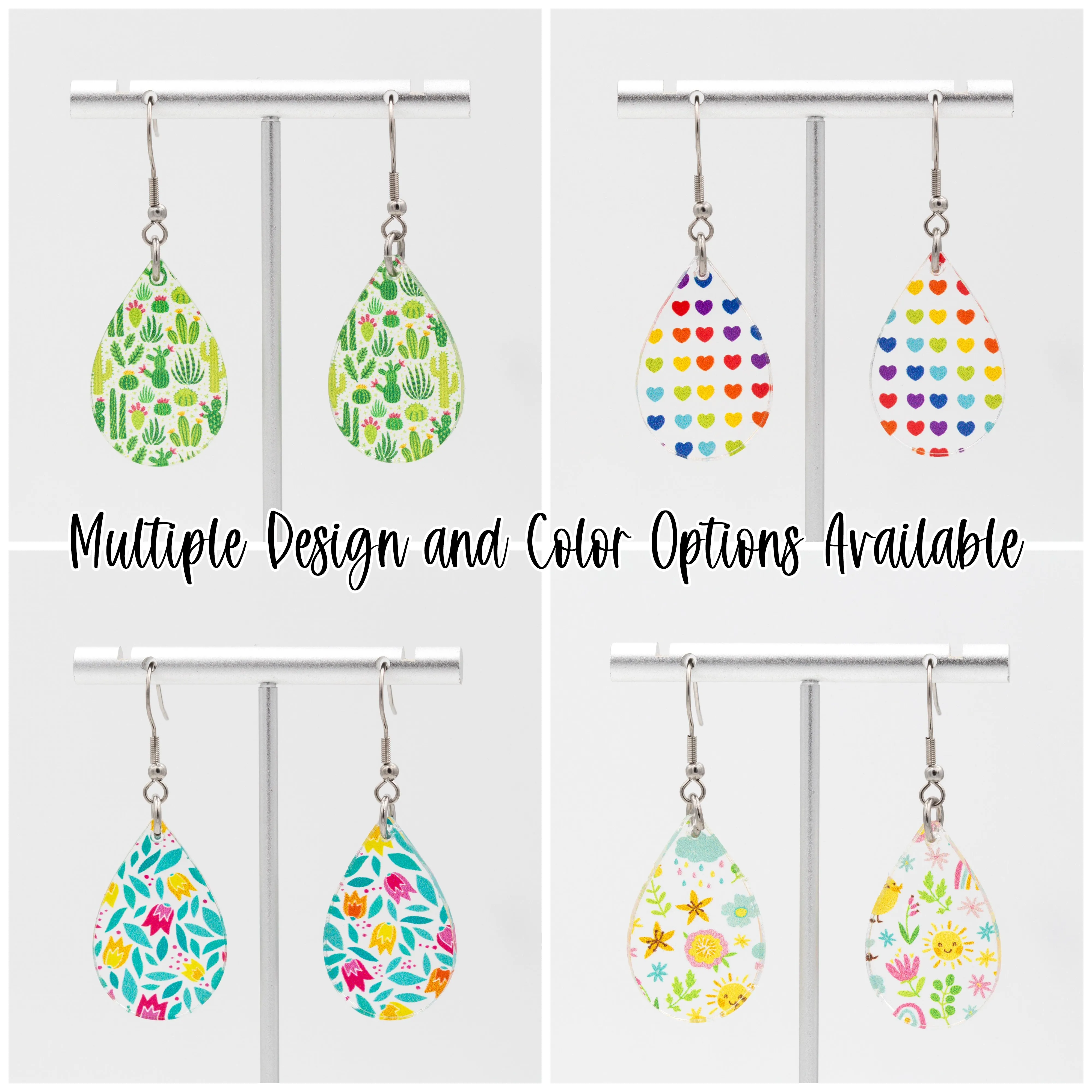 Teardrop Acrylic Dangle Earrings | 9 Styles sold by Roxie’s Picks