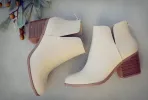 V-Cut Stacked Heel Bootie sold by Roxie’s Picks