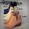 V-Cut Stacked Heel Bootie sold by Roxie’s Picks