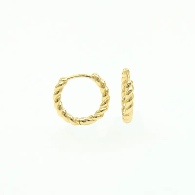 Tresse Twist Huggie 18K Gold Vermeil Earrings sold by Roxie’s Picks