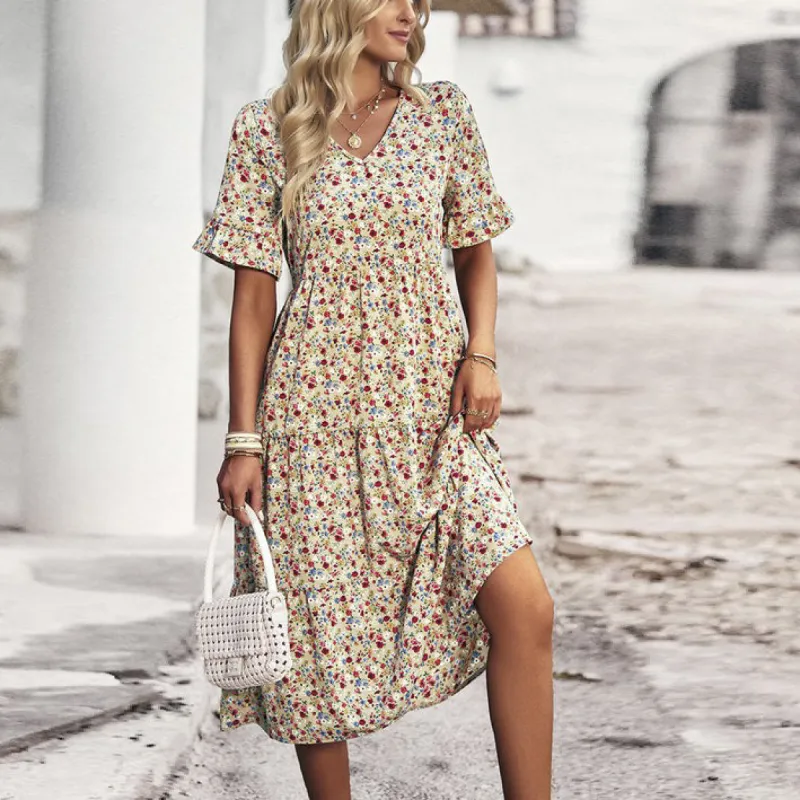 Ditsy Delight Midi Dress sold by Roxie’s Picks