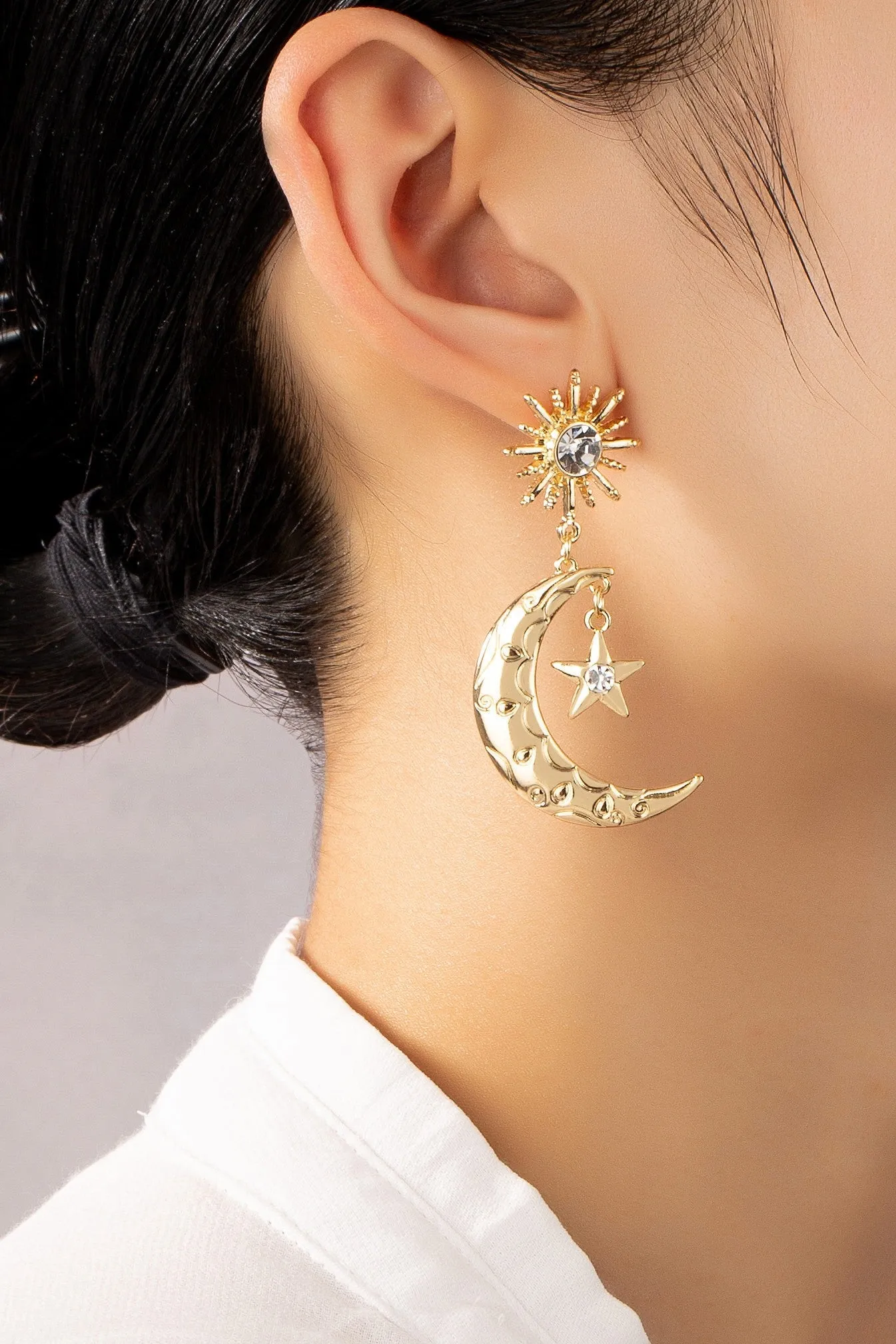 Etched Casting Crescent and Star Earrings sold by Roxie’s Picks product image thumbnail 2
