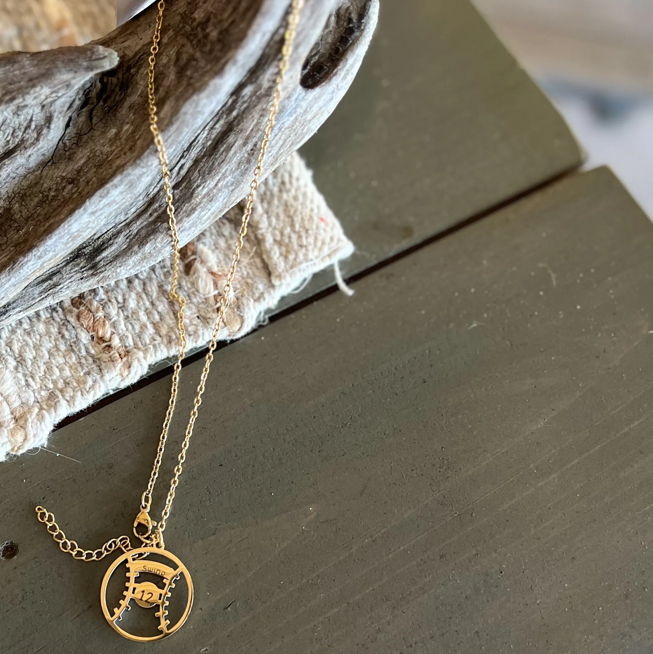 Personalized Laser Engraved Baseball/ Softball Necklace sold by Roxie’s Picks product image thumbnail 2