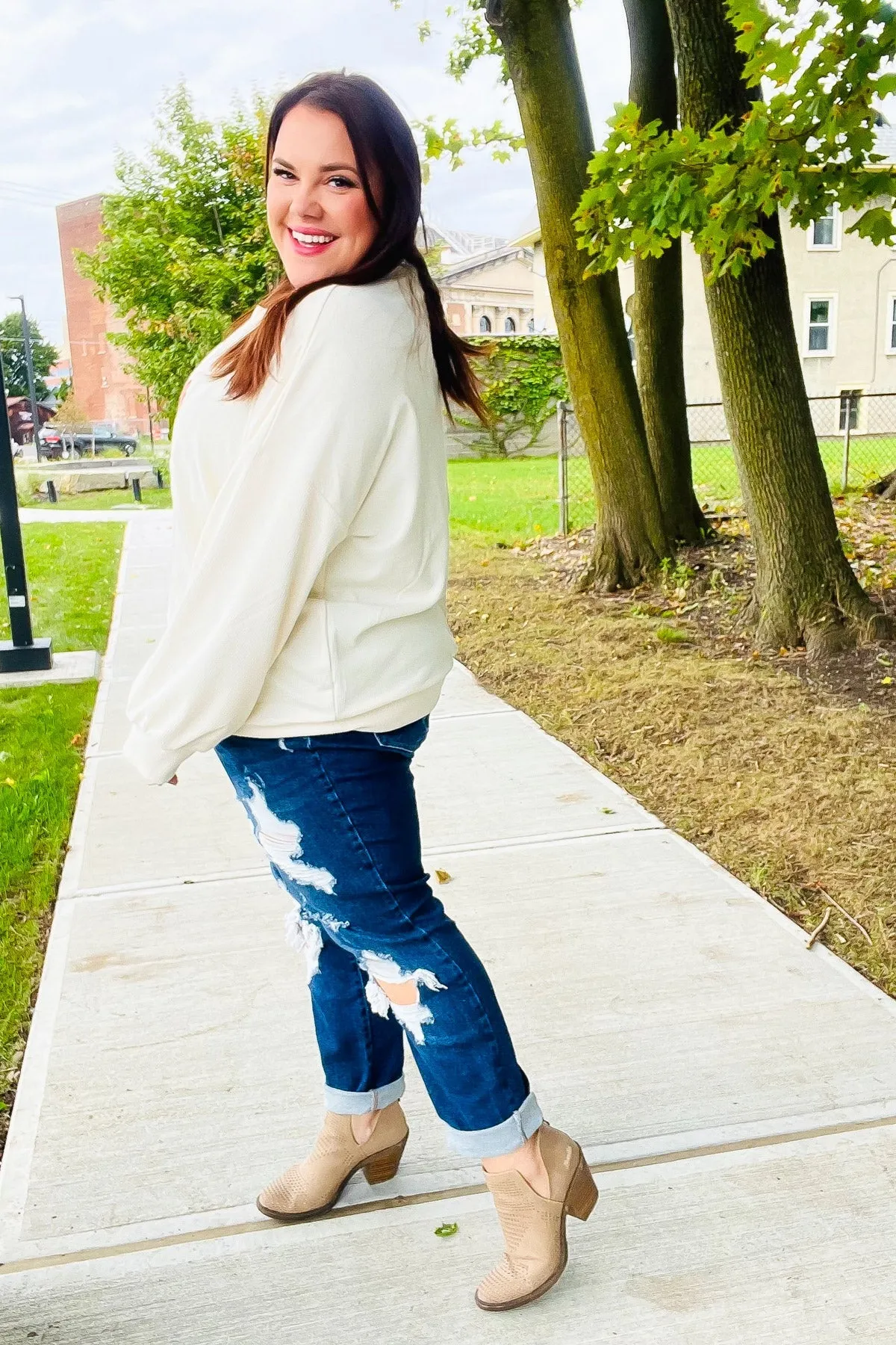 Halloween Lovely Ivory Embroidered Pumpkin Knit Sweater sold by Roxie’s Picks product image thumbnail 3