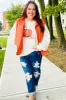 Weekend Ready Rust High Neck Snap Button Quilted Puffer Vest sold by Roxie’s Picks