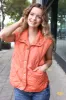 Weekend Ready Rust High Neck Snap Button Quilted Puffer Vest sold by Roxie’s Picks