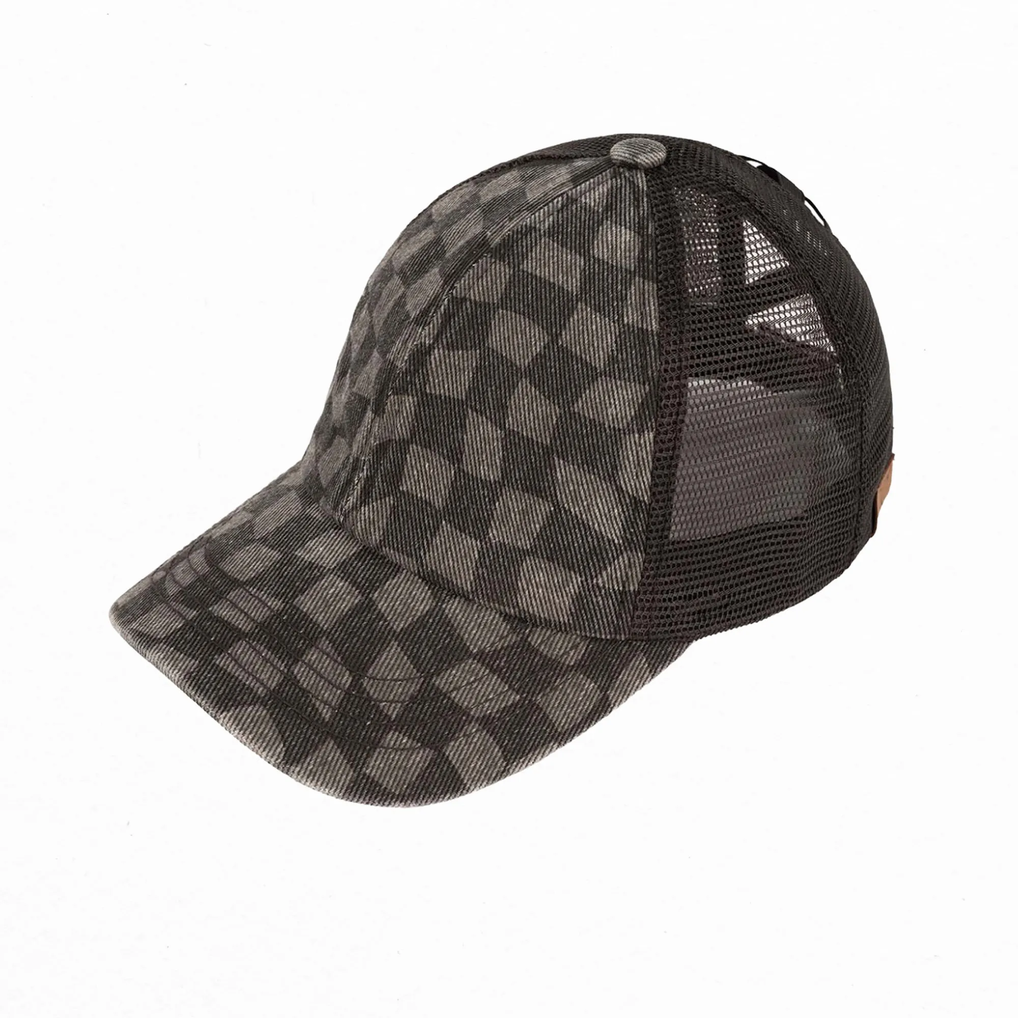 CC Checkered Pattern Pony Hats Criss Cross Style Women Cap for Ponytail sold by Roxie’s Picks product image thumbnail 5