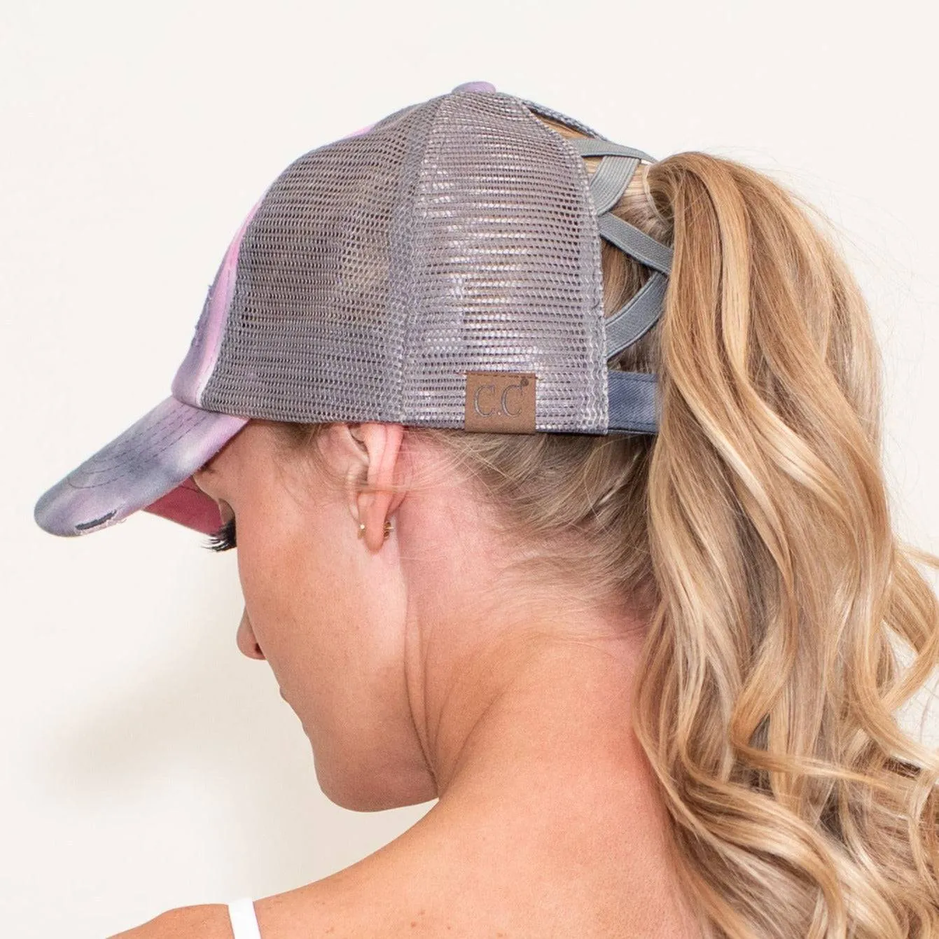 CC Diamond Dyed Mesh Criss-Cross Pony Cap sold by Roxie’s Picks product image thumbnail 4