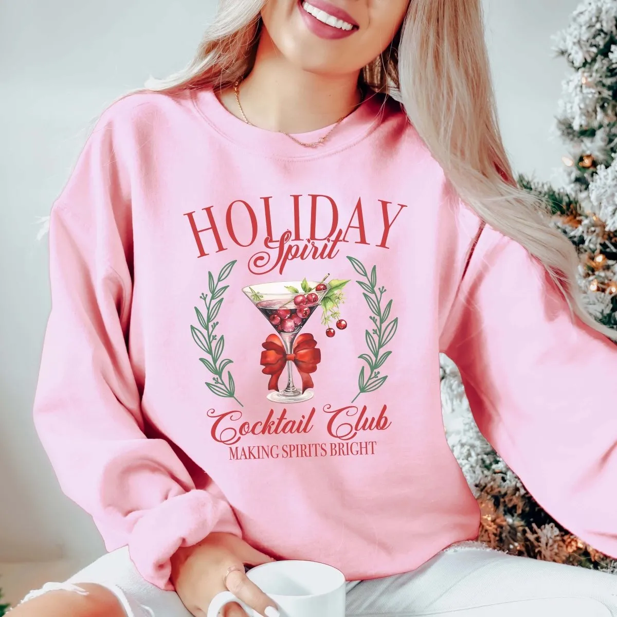 Holiday Spirit Cocktail Club Graphic Sweatshirt sold by Roxie’s Picks product image thumbnail 3