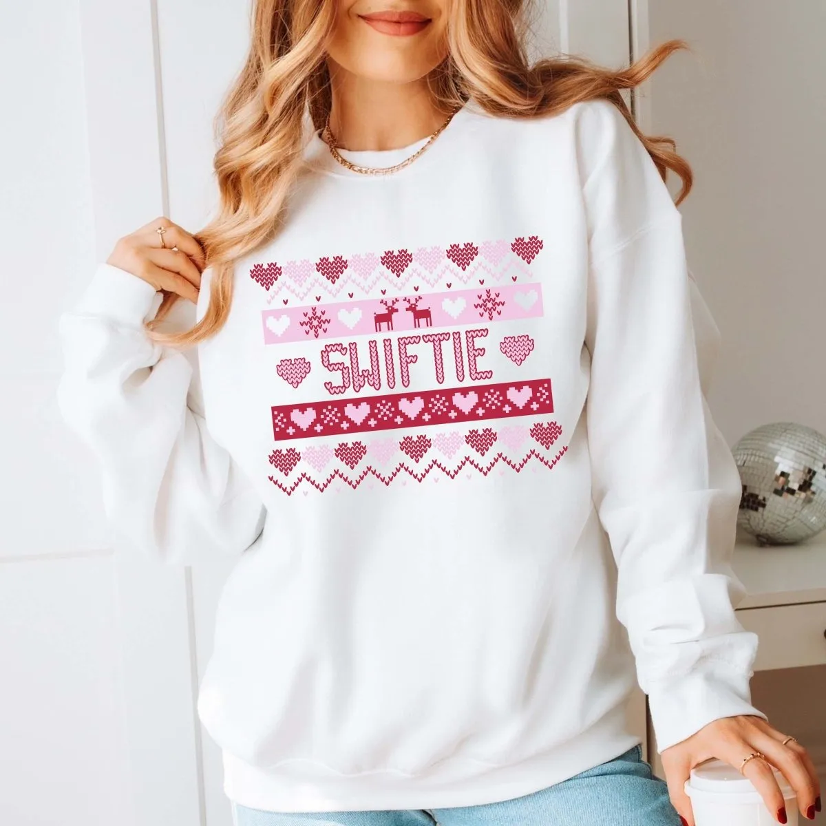 Swiftie Ugly Sweater Graphic Sweatshirt sold by Roxie’s Picks product image thumbnail 3