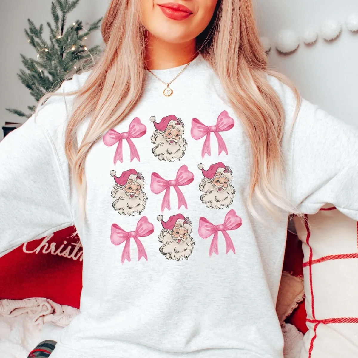 Santa Bow Collage Graphic Sweatshirt sold by Roxie’s Picks product image thumbnail 3