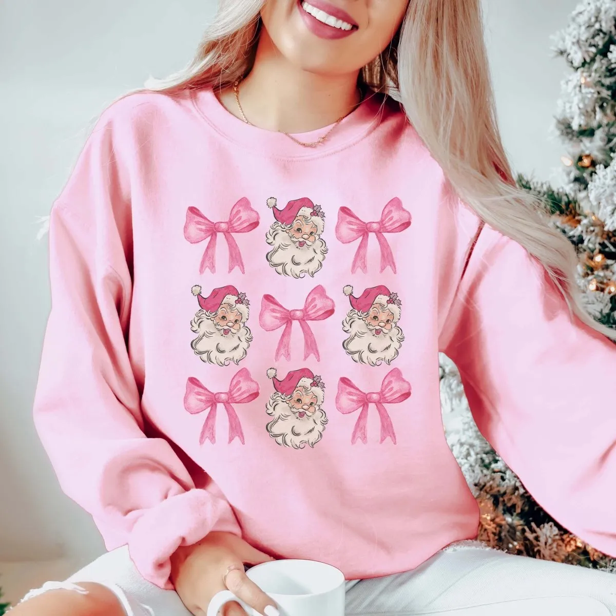 Santa Bow Collage Graphic Sweatshirt sold by Roxie’s Picks product image thumbnail 2