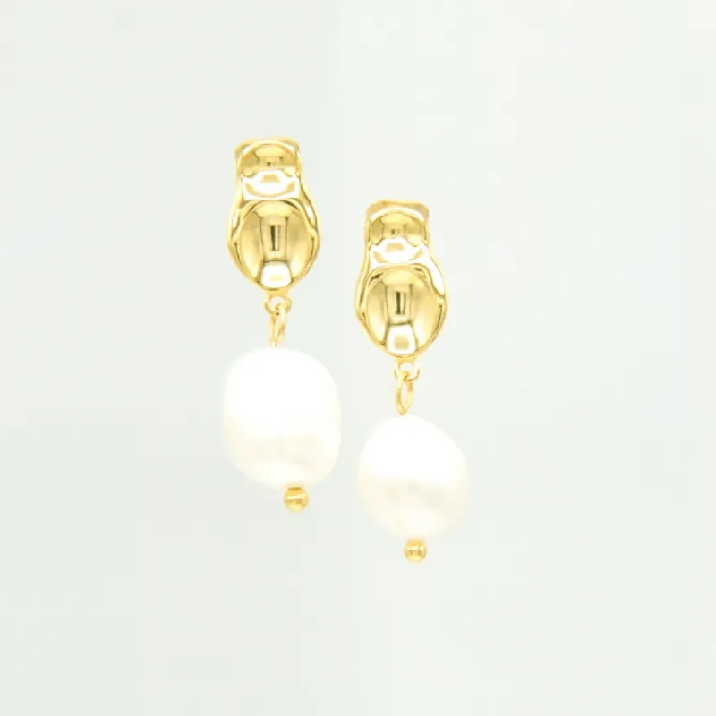 Amara Natural Pearl 18K Gold Vermeil Earrings sold by Roxie’s Picks