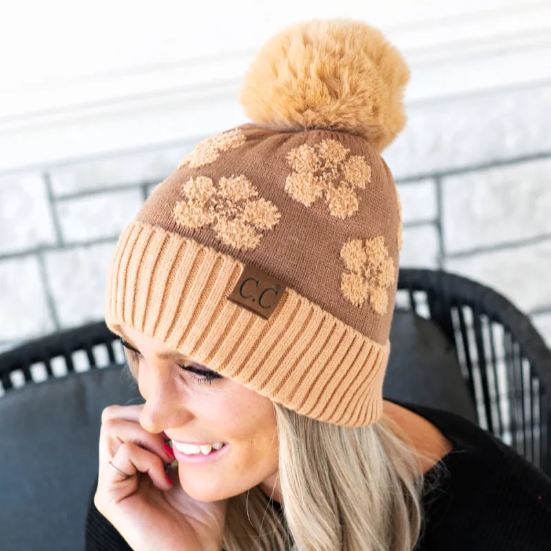 CC Chenille Daisy Pattern Beanie sold by Roxie’s Picks