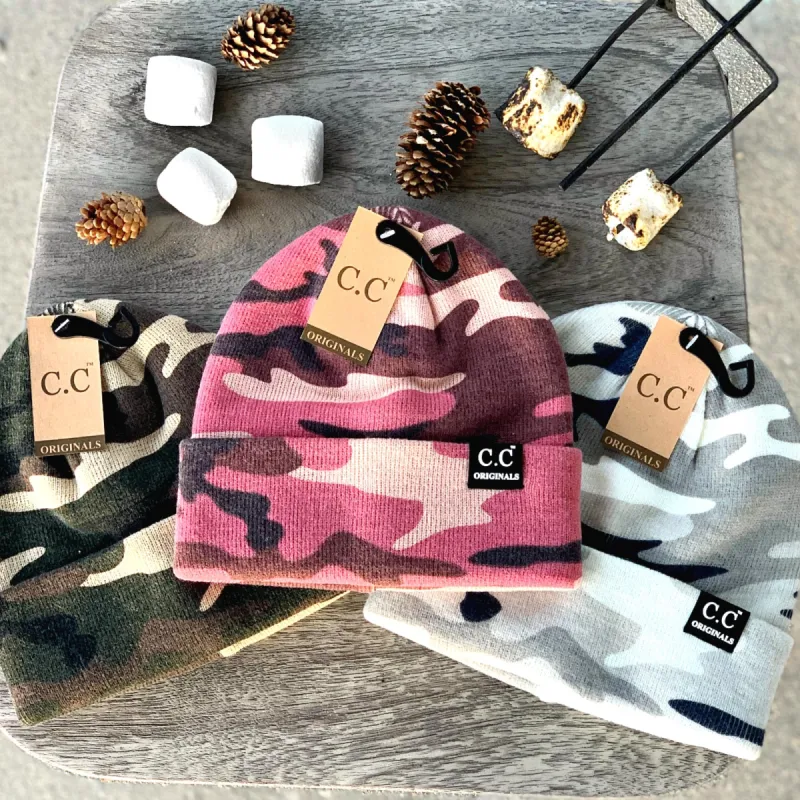 CC Camo Outdoor Adventure Fashion Trendy Print Beanies sold by Roxie’s Picks