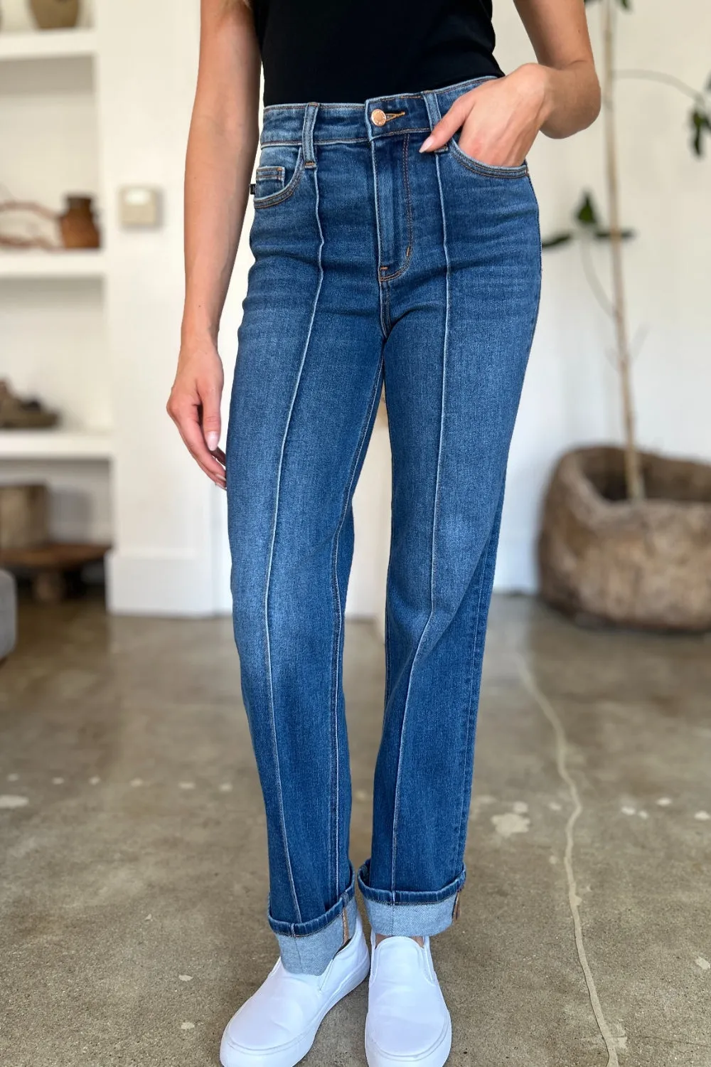 Judy Blue Full Size High Waist Front Seam Detail Straight Jeans sold by Roxie’s Picks product image thumbnail 3