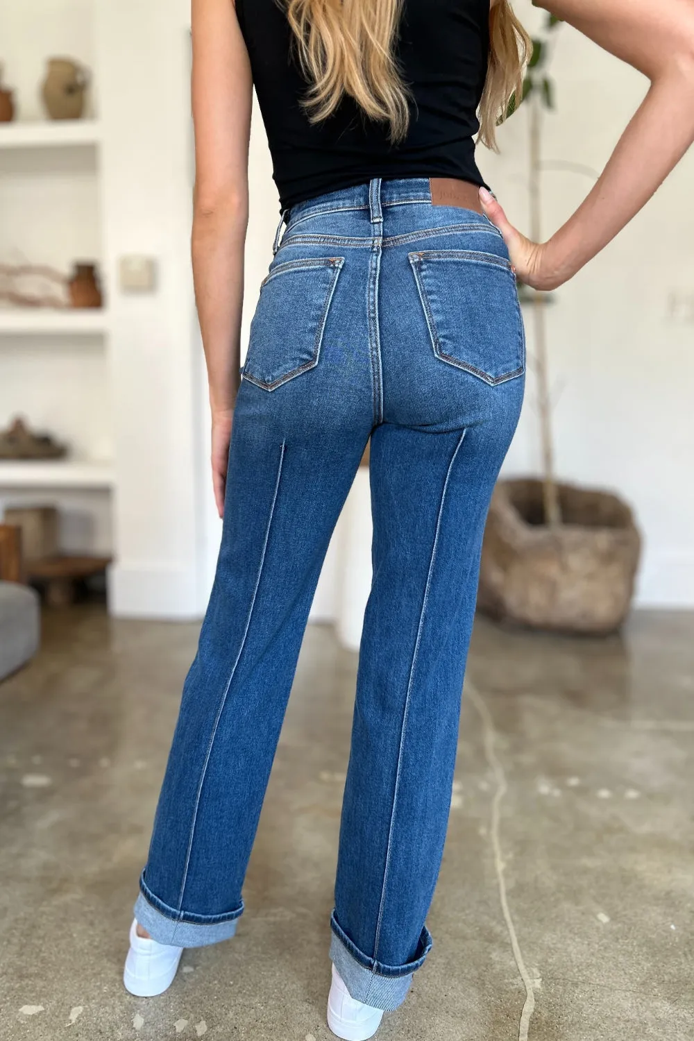 Judy Blue Full Size High Waist Front Seam Detail Straight Jeans sold by Roxie’s Picks product image thumbnail 4