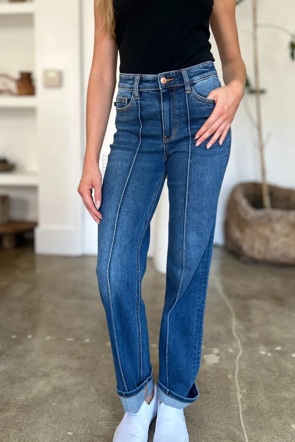 Judy Blue Full Size High Waist Front Seam Detail Straight Jeans sold by Roxie’s Picks product image thumbnail 2