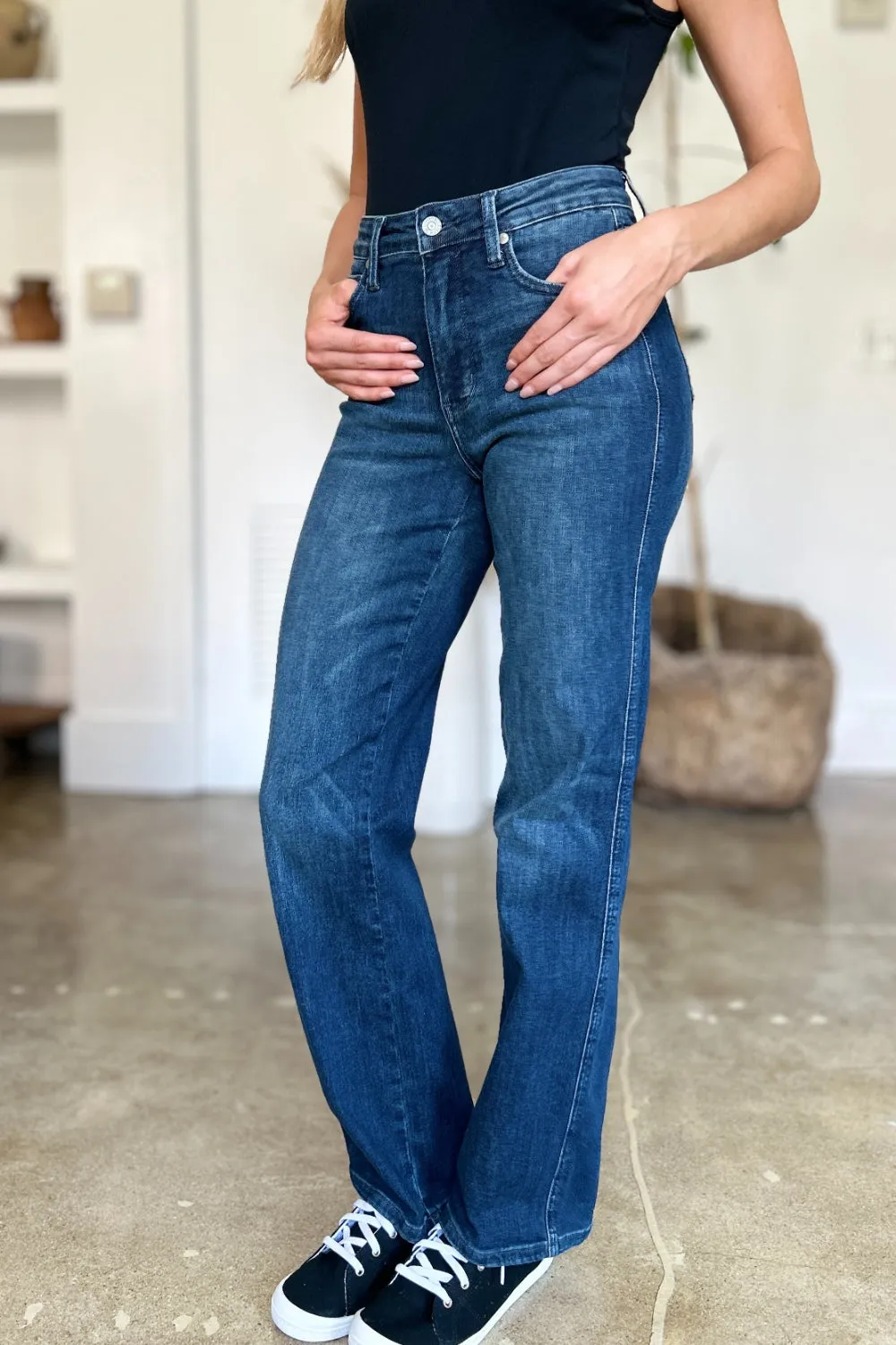 Judy Blue Full Size Tummy Control Straight Jeans sold by Roxie’s Picks product image thumbnail 4