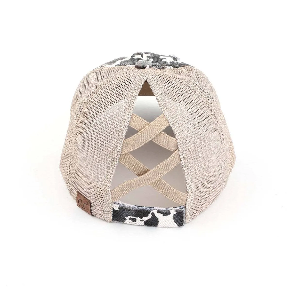 CC Cow Print Pony Hats Criss Cross Style Women Cap for Ponytails sold by Roxie’s Picks product image thumbnail 2