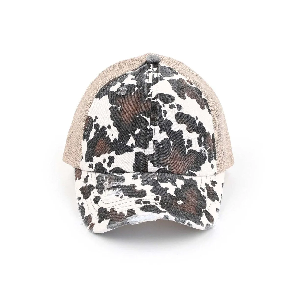CC Cow Print Pony Hats Criss Cross Style Women Cap for Ponytails sold by Roxie’s Picks product image thumbnail 3