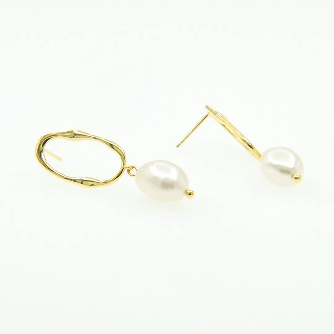 Aria Natural Pearl 18K Gold Vermeil Earrings sold by Roxie’s Picks product image thumbnail 4
