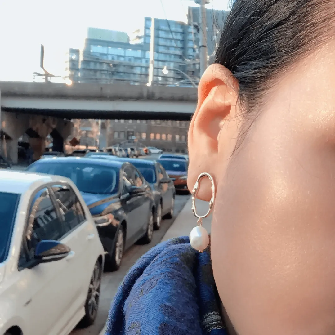 Aria Natural Pearl 18K Gold Vermeil Earrings sold by Roxie’s Picks product image thumbnail 2