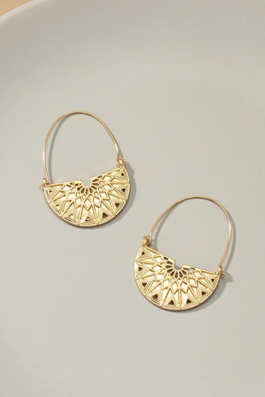 Etched Half Circle Drop Earrings sold by Roxie’s Picks