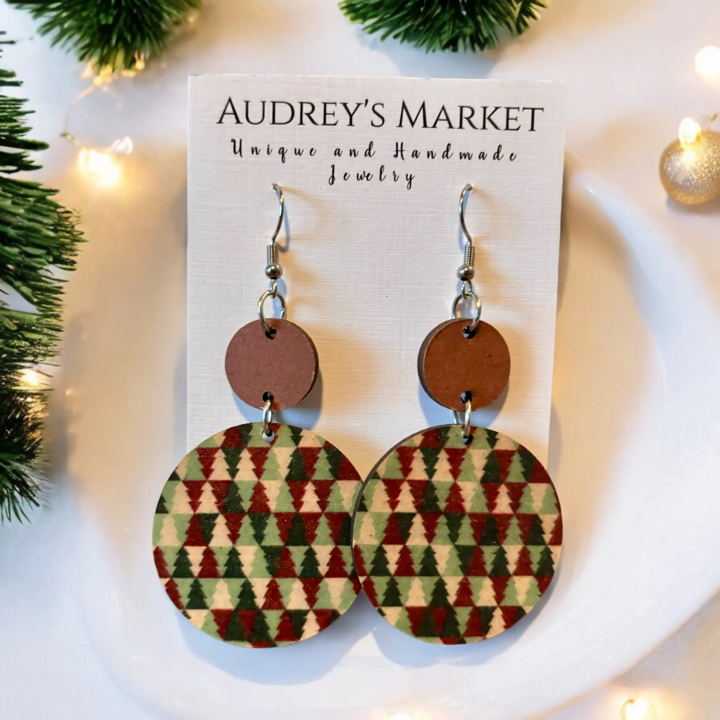 Trendy Christmas Dangle Earrings - Colorful Trees sold by Roxie’s Picks