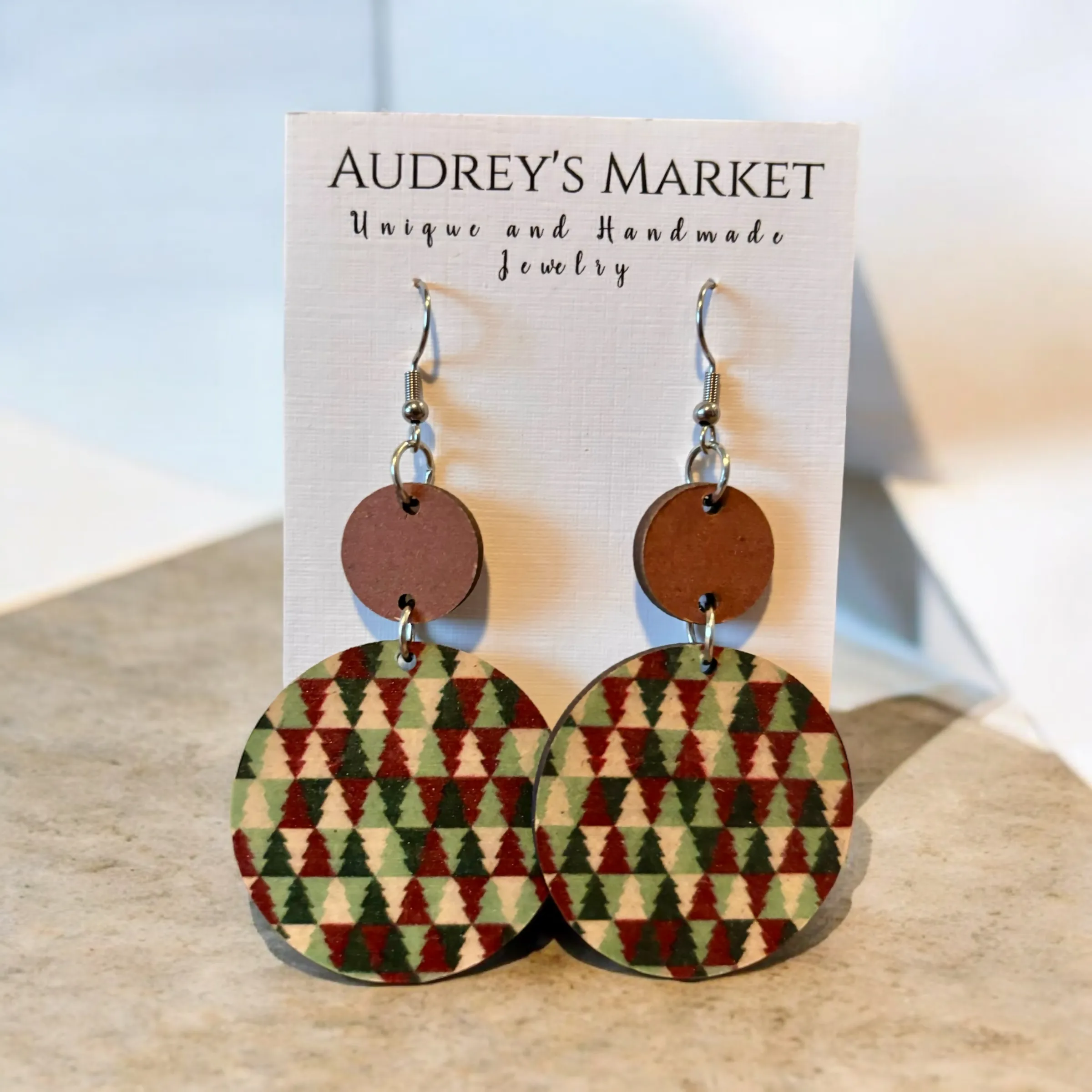 Trendy Christmas Dangle Earrings - Colorful Trees sold by Roxie’s Picks product image thumbnail 2