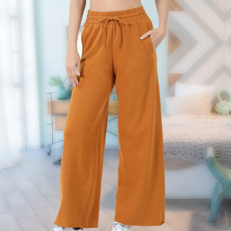 French Terry Drawstring Waist Raw Edge Hem Pants sold by Roxie’s Picks