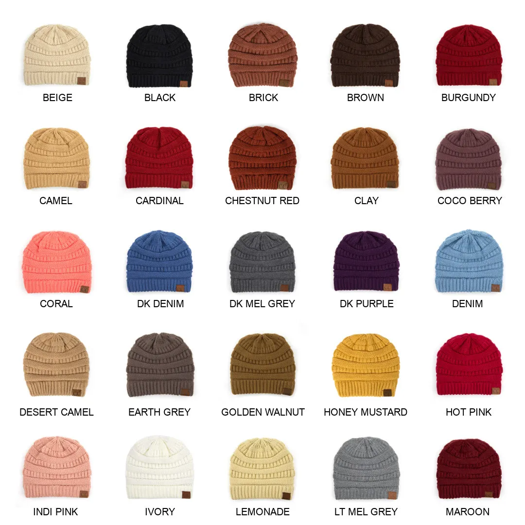 CC Beanie Popular Unisex Cable Knit Men Women Kids Skully Winter Hats by Truly Contagious sold by Roxie’s Picks product image thumbnail 2