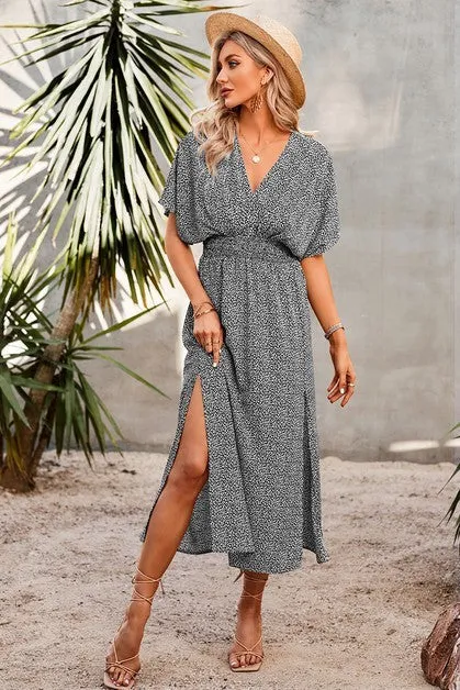 V-Neck Dolman Sleeves Print Maxi Dress sold by Roxie’s Picks product image thumbnail 2