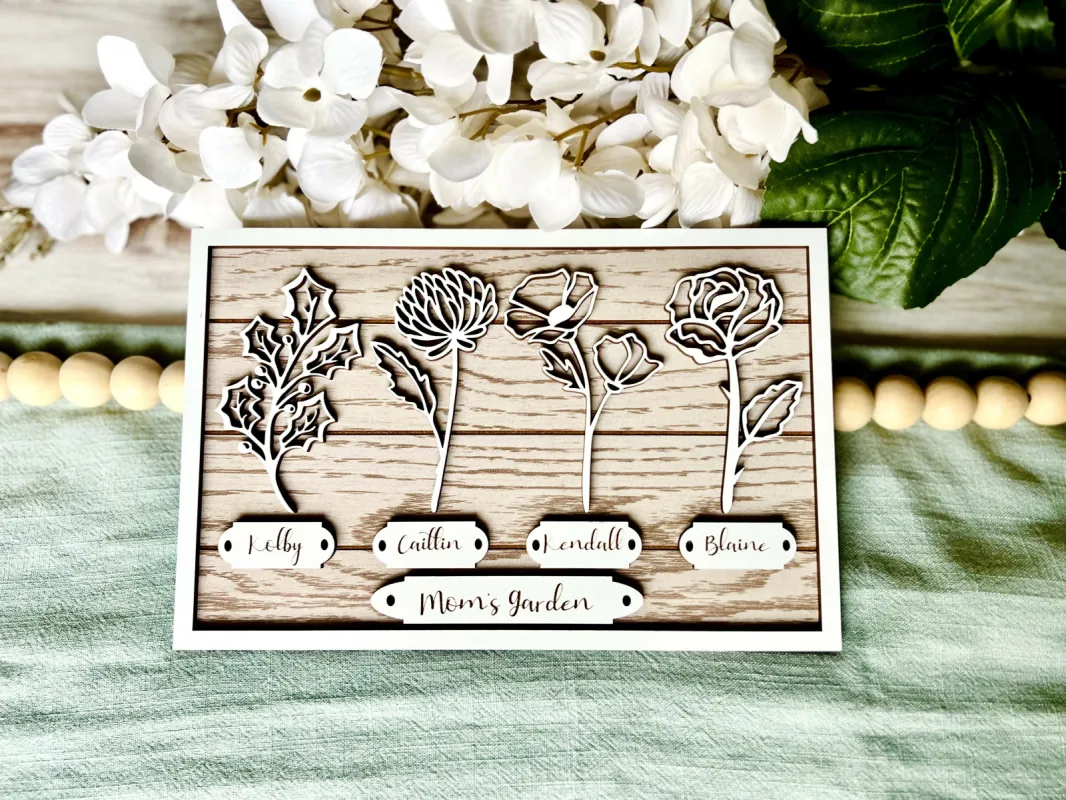 Personalized Mother’s Day Gift - Birth Flower Gift for Mom - Grandmother Gift - Mother's Day Present - Birth Flower Sign sold by Roxie’s Picks