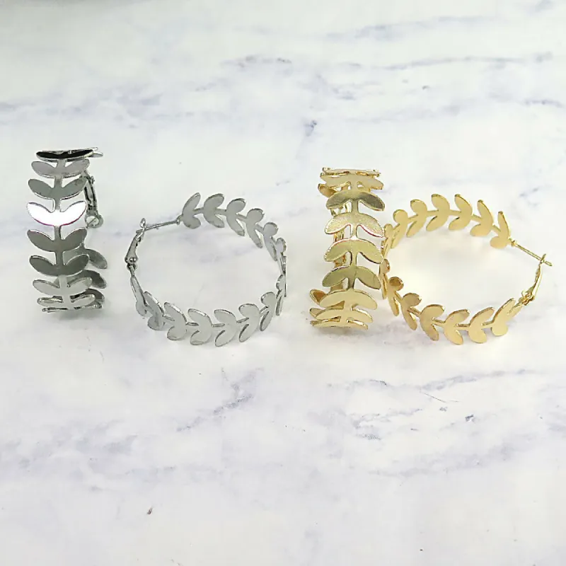 Gold Wreath Hoop Earrings sold by Roxie’s Picks