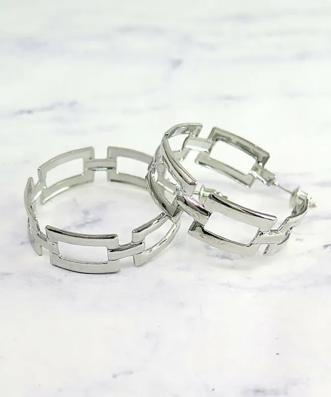 Bold Chain Link Hoop Earrings sold by Roxie’s Picks