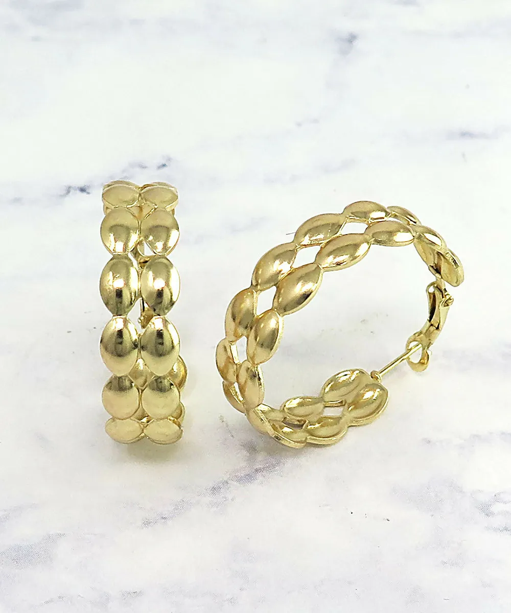 Gold Double Row Hoop Earrings sold by Roxie’s Picks