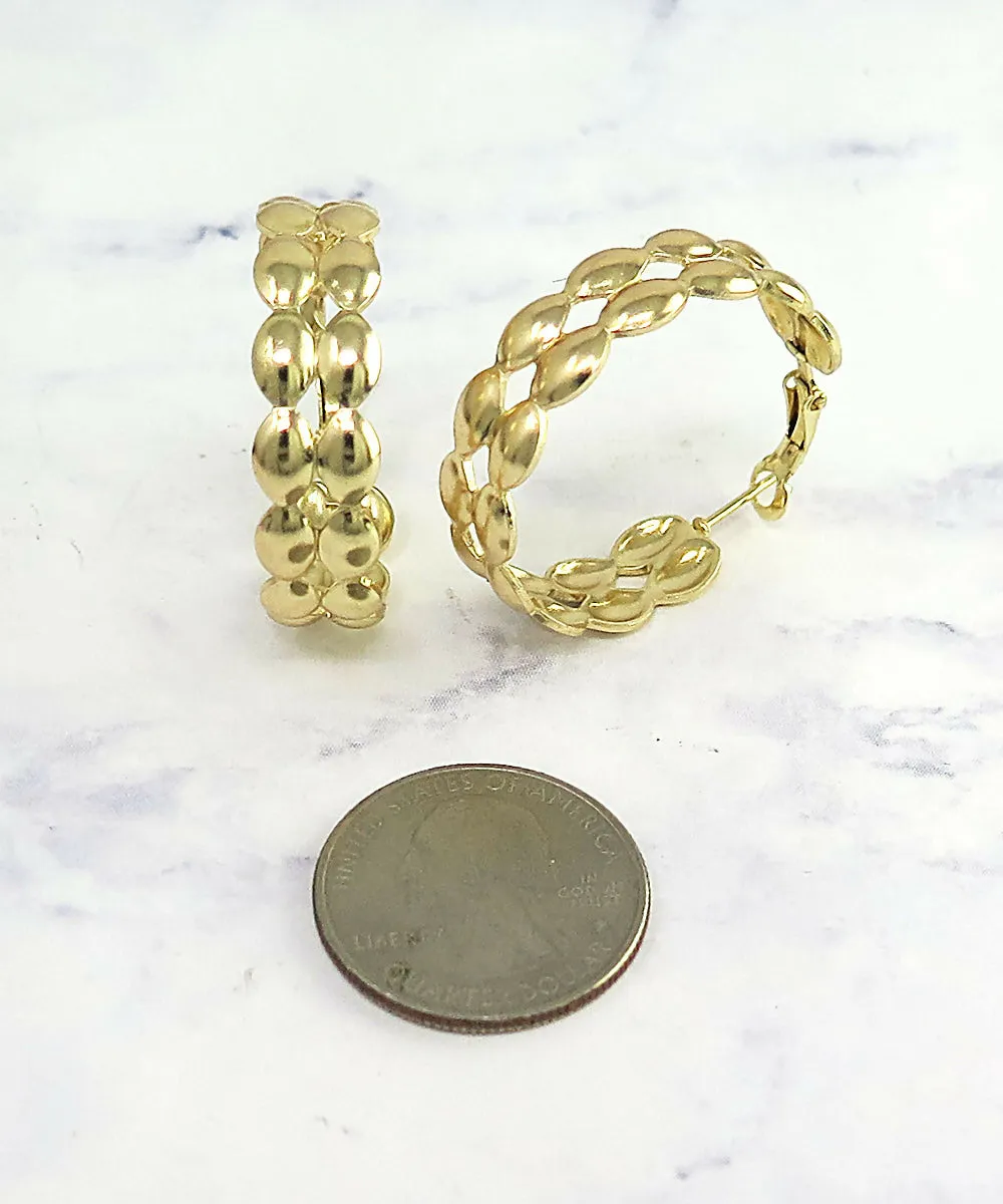 Gold Double Row Hoop Earrings sold by Roxie’s Picks product image thumbnail 2