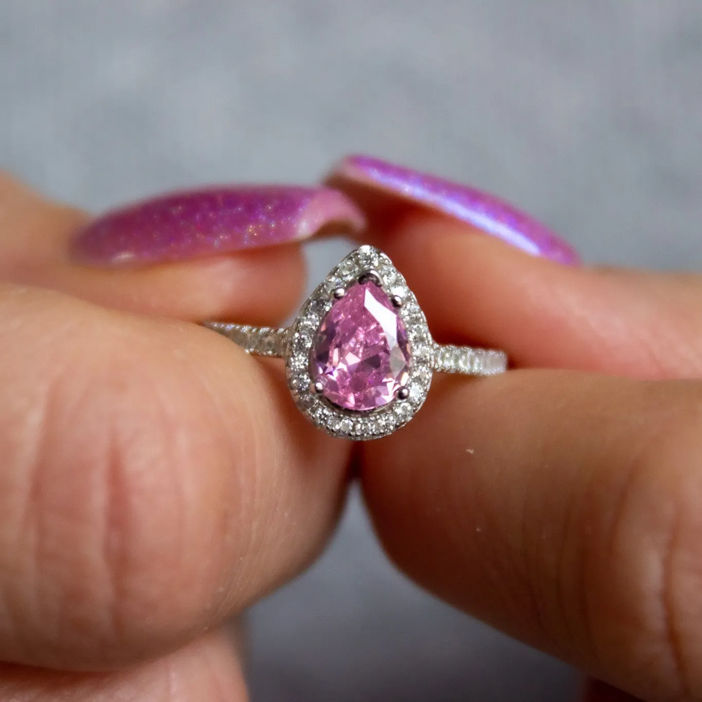 Bella Pink Pear Engagement Ring---Size 8 & 9 sold by Roxie’s Picks product image thumbnail 5