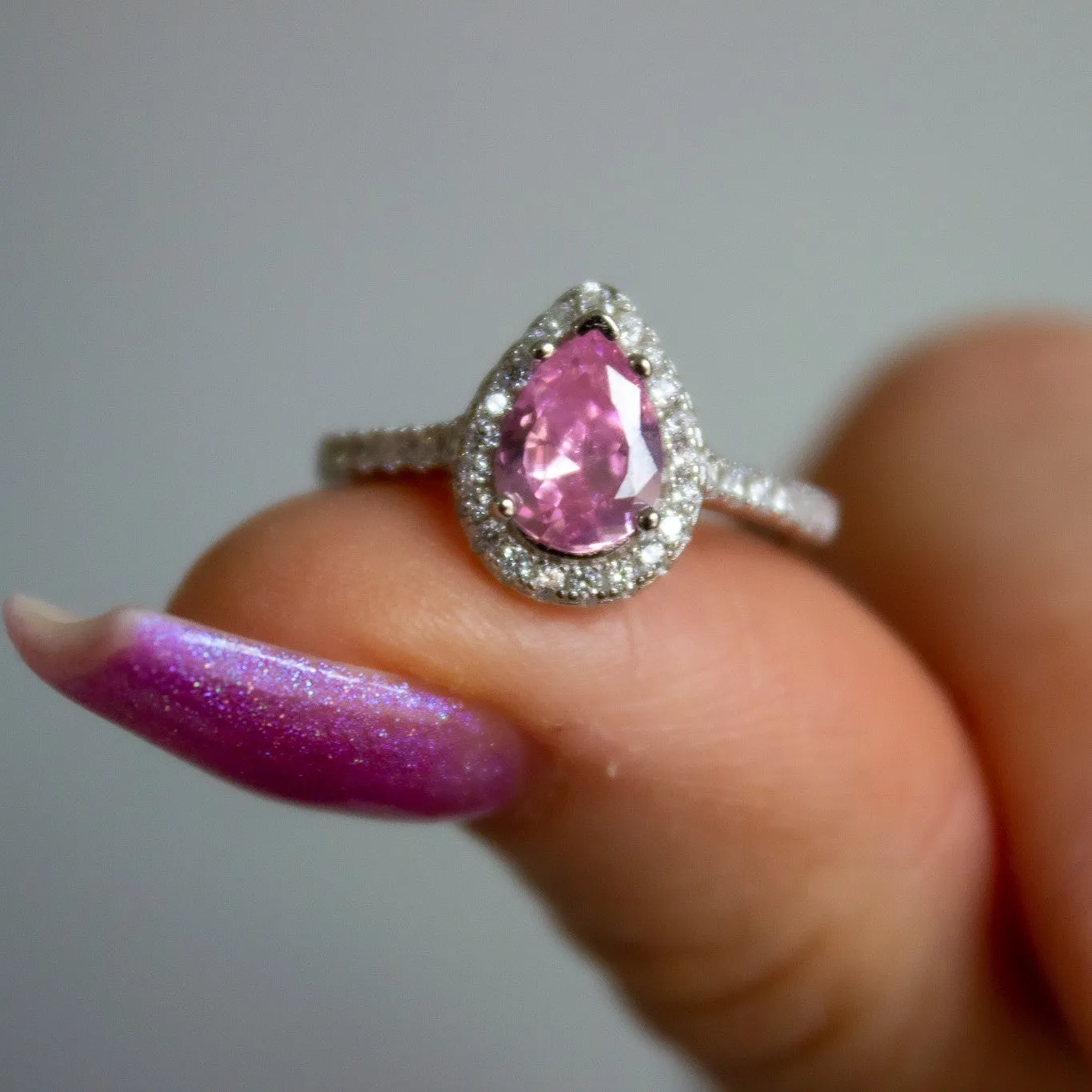 Bella Pink Pear Engagement Ring---Size 8 & 9 sold by Roxie’s Picks product image thumbnail 2