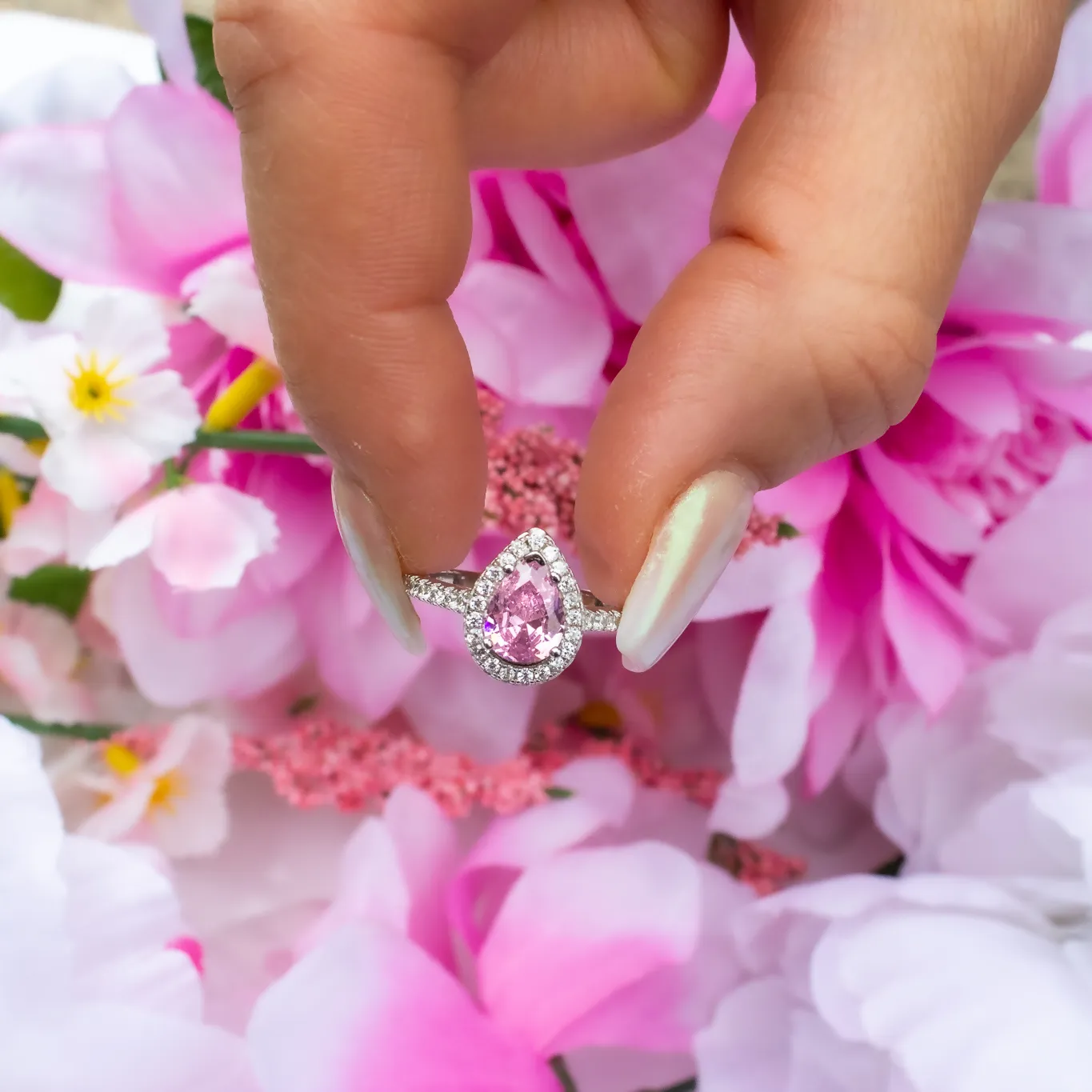 Bella Pink Pear Engagement Ring---Size 8 & 9 sold by Roxie’s Picks