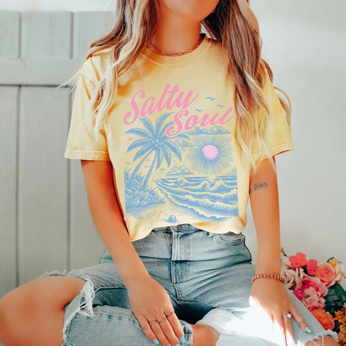 Salty Soul Comfort Color Tee sold by Roxie’s Picks product image thumbnail 4