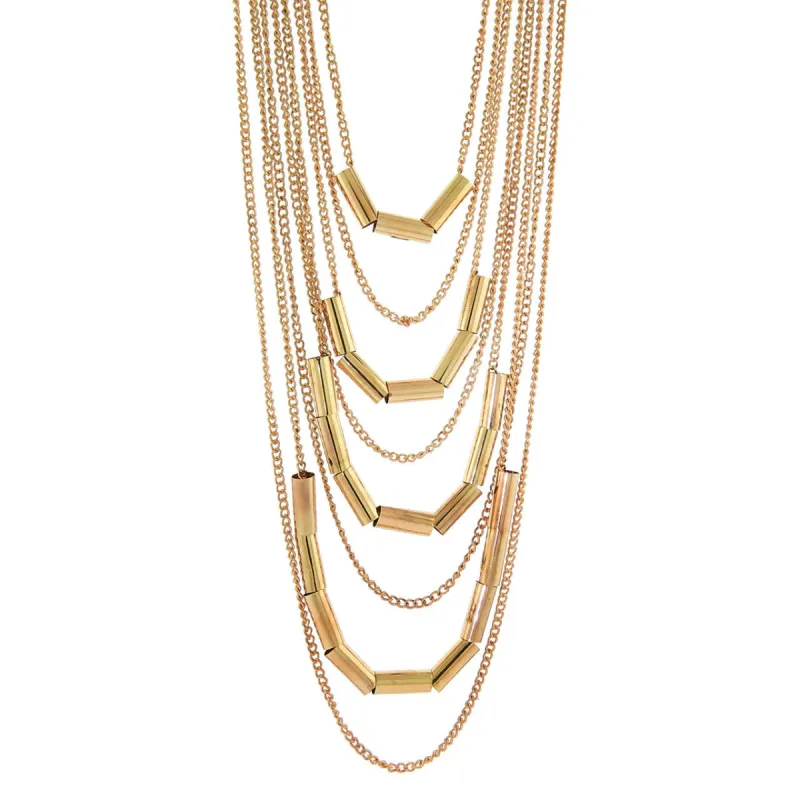 Gold Multi-Layer Rondel Necklace sold by Roxie’s Picks