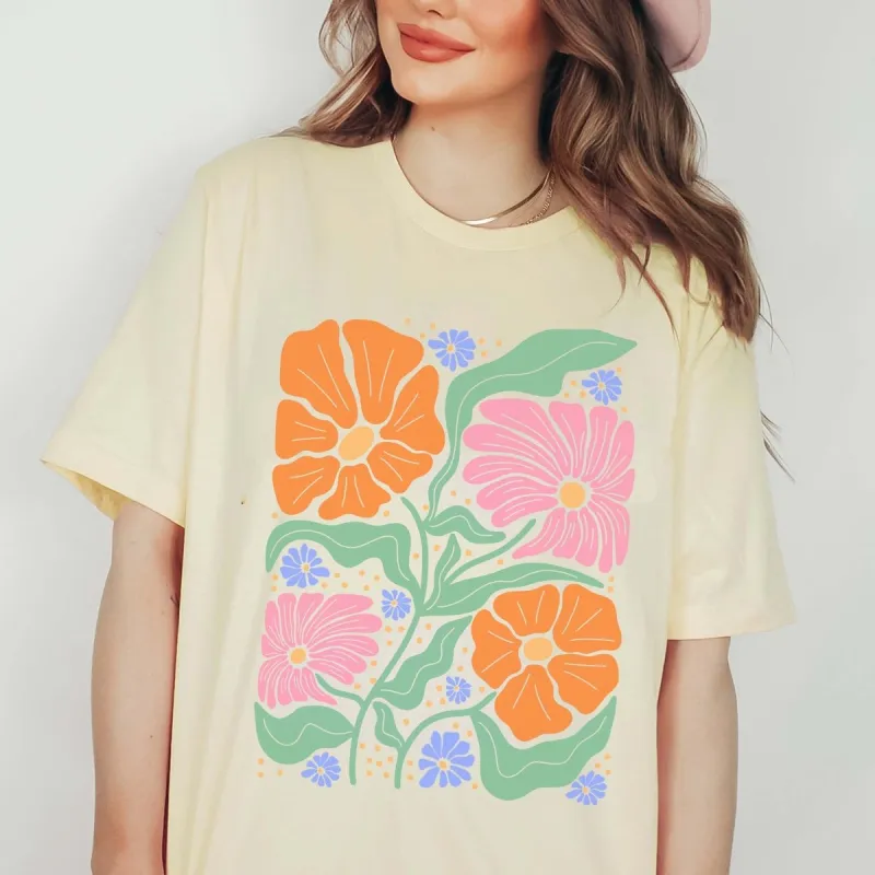 Floral Art Deco Collage Graphic Tee sold by Roxie’s Picks